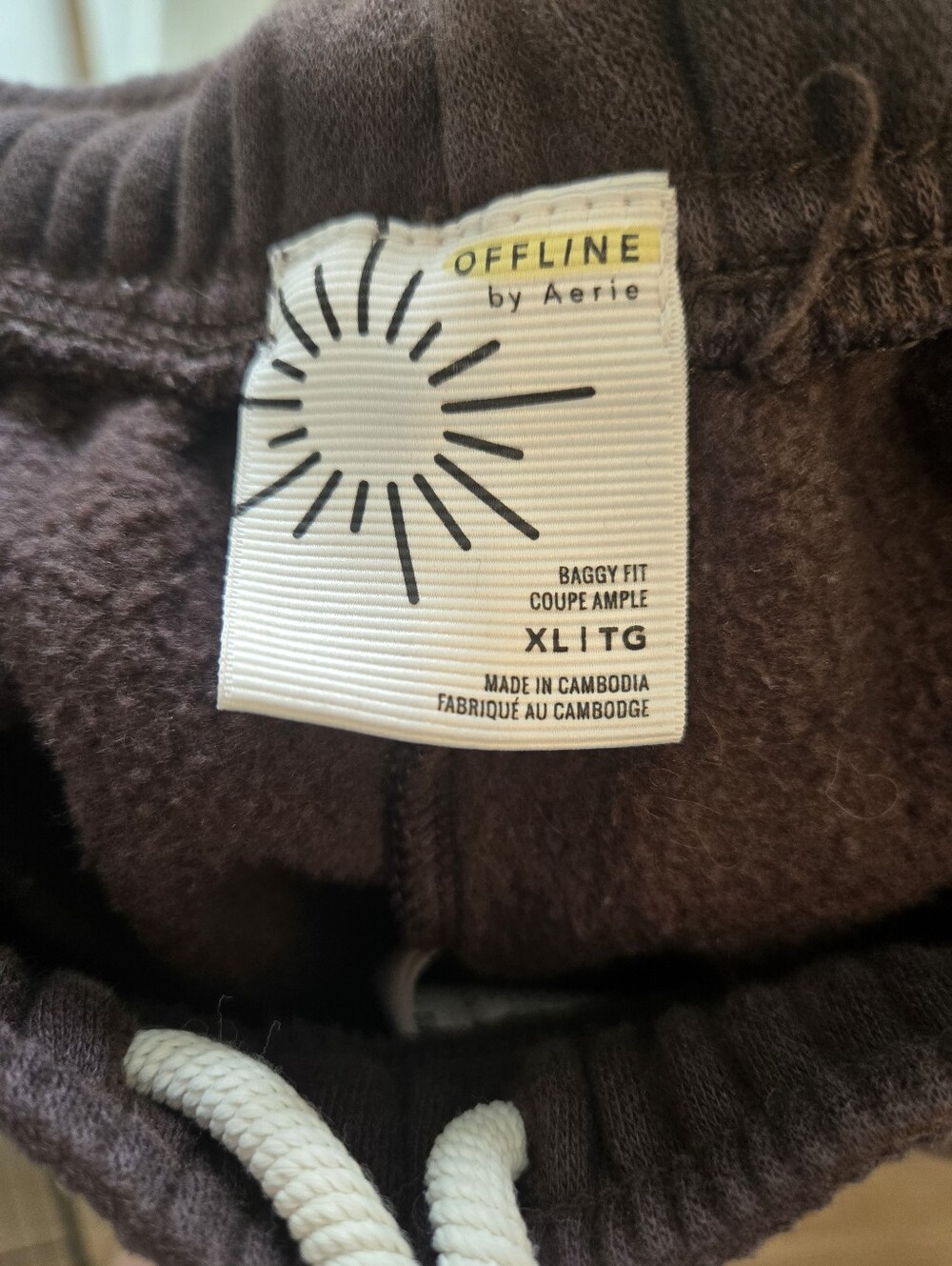 Aerie OFFLINE Brown Fleece Baggy Fit Jogger Sweatpants XL Women - Picture 5 of 6